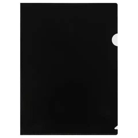 Папка-уголок Стамм. А4 150 мкм. пластик непрозрачная черная