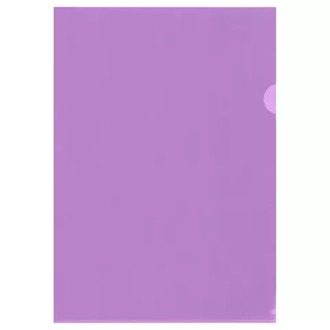 Папка-уголок Стамм. А4 150 мкм. пластик прозрачная фиолетовая
