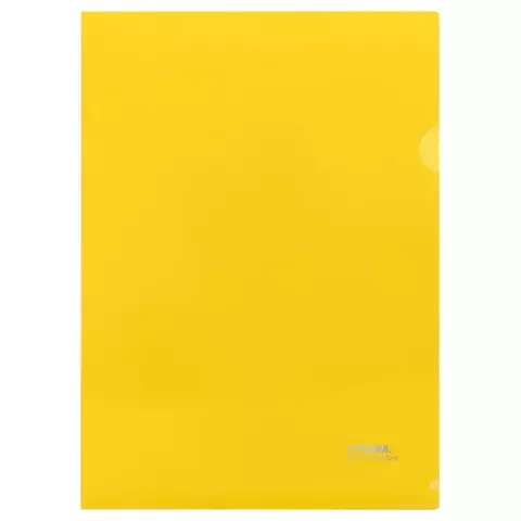 Папка-уголок Стамм. А4 180 мкм. пластик прозрачная желтая