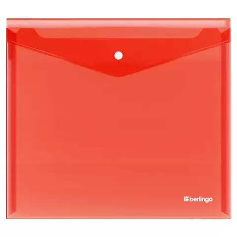 Папка-конверт на кнопке Berlingo "No Secret" А5+ 200 мкм. красная