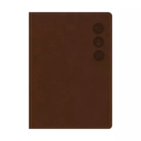 Телефонная книга А7 64 л. кожзам OfficeSpace "Nebraska" коричневый с вырубкой