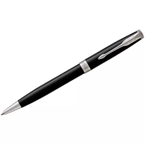 Ручка шариковая Parker "Sonnet Black Lacquer CT" черная 10 мм. поворот. подарочная упаковка