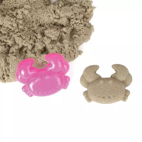 Песок для лепки кинетический Юнландия песочный 500 г. 2 формочки ведерко