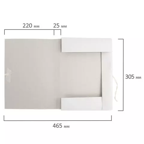 Папка для бумаг с завязками картонная мелованная Brauberg 440г./м2 до 200 листов
