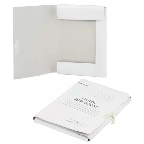Папка для бумаг с завязками картонная Brauberg 440г./м2 до 200 листов
