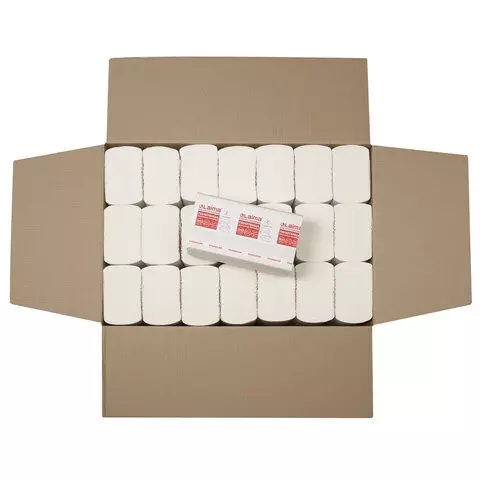 Полотенца бумажные 200 шт. Laima (H2) PREMIUM 2-слойные белые комплект 21 пачка 225х213 см. Z-сложение