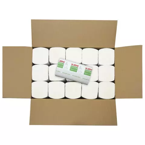 Полотенца бумажные 200 шт. Laima (H3) ADVANCED WHITE 2-слойные белые комплект 15 пачек 23х205 V-сложение