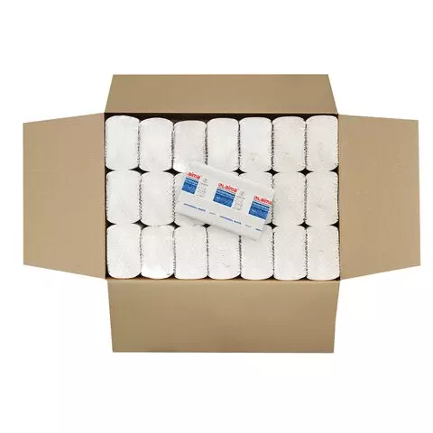 Полотенца бумажные 190 шт. Laima (Система H2) Universal WHITE 1-слойные белые комплект 21 пачка 225х205 см. Z-сложения