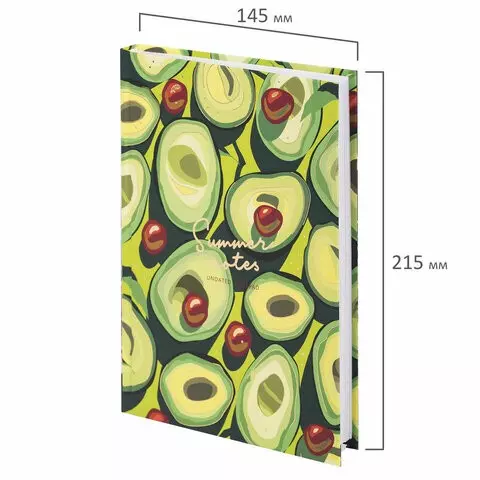 Ежедневник недатированный А5 (145х215 мм.) ламинированная обложка с фольгой 128 л. Staff "Avocado"