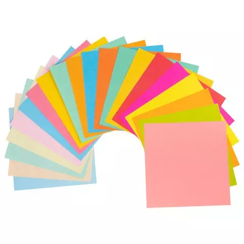 Бумага для оригами и аппликаций 14х14 см. 200 листов 20 цветов Остров cокровищ