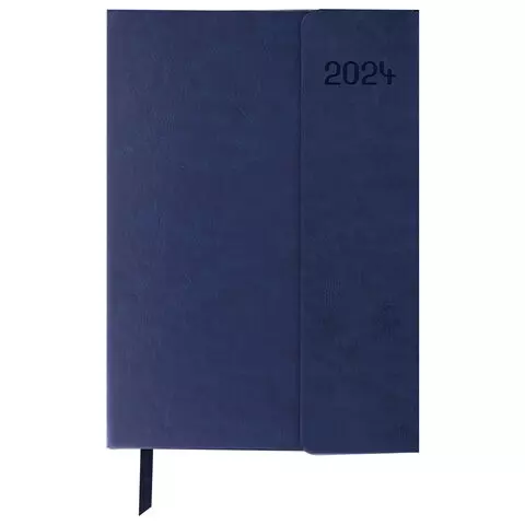 Ежедневник датированный 2024 А5 148х218 мм. GALANT Magnetic под кожу клапан синий