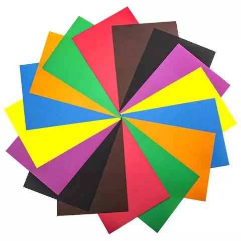 Цветная бумага А4 офсетная 16 листов 8 цветов папка индивидуальная упаковка Brauberg Kids 200х290 мм. "Друзья"