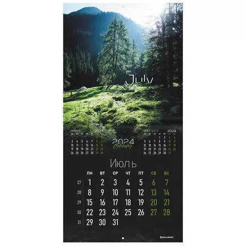 Календарь настенный перекидной на 2024 г. Brauberg 12 листов 29х29 см. "Магия природы"