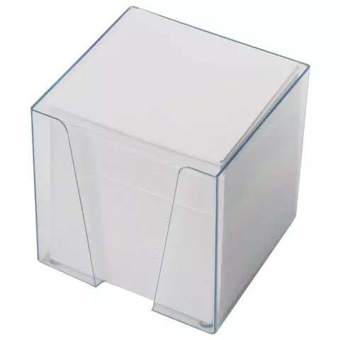 Блок для записей Brauberg в подставке прозрачной куб 9х9х9 см. белый белизна 95-98%