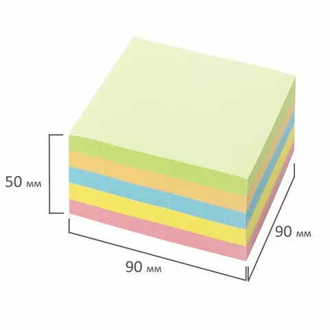 Блок для записей Brauberg непроклеенный куб 9х9х5 см. цветной