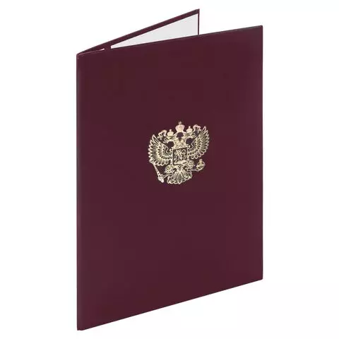 Папка адресная бумвинил с гербом России формат А4 бордовая индивидуальная упаковка Staff "Basic"