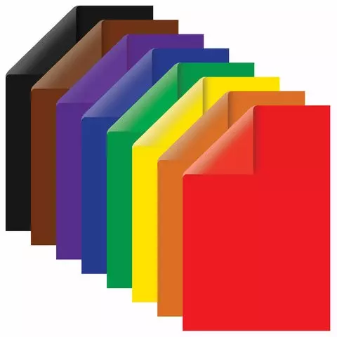 Цветная бумага А4 2-сторонняя мелованная (глянцевая) 16 листов 8 цветов на скобе Brauberg 200х280 мм. "Подсолнухи"