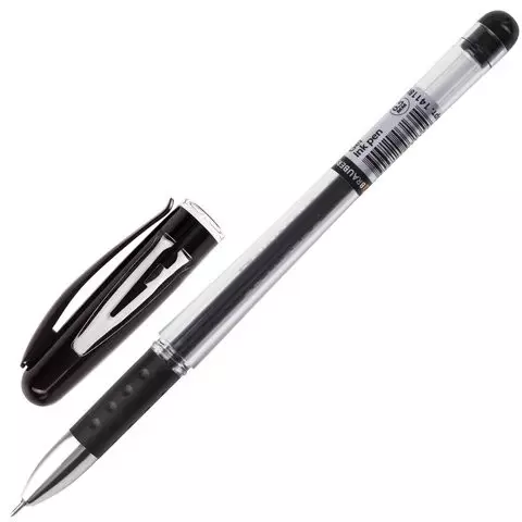Ручка гелевая с грипом Brauberg "Geller" черная игольчатый узел 05 мм.