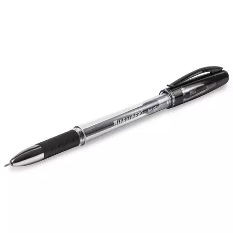Ручка гелевая с грипом Brauberg "Geller" черная игольчатый узел 05 мм.