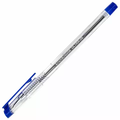 Ручка шариковая масляная Erich Krause "Ultra-20" синяя корпус прозрачный узел 07 мм.