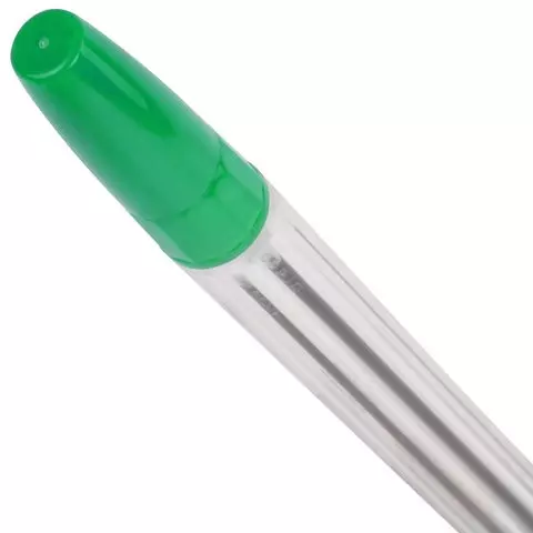 Ручка шариковая Brauberg "Line" зеленая корпус прозрачный узел 1 мм.