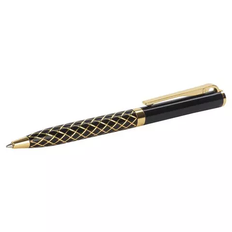 Ручка подарочная шариковая Galant "Klondike" корпус черный с золотистым золотистые детали пишущий узел 07 мм. синяя