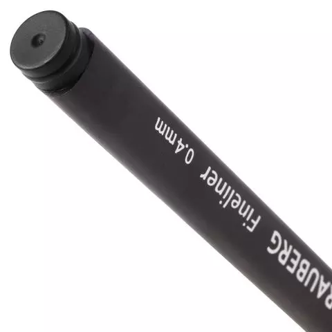 Ручка капиллярная (линер) Brauberg "Carbon" черная металлический наконечник трехгранная линия письма 04 мм.