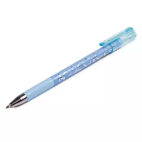 Ручка шариковая Brauberg "Узоры" синяя корпус с печатью ассорти узел 07 мм.