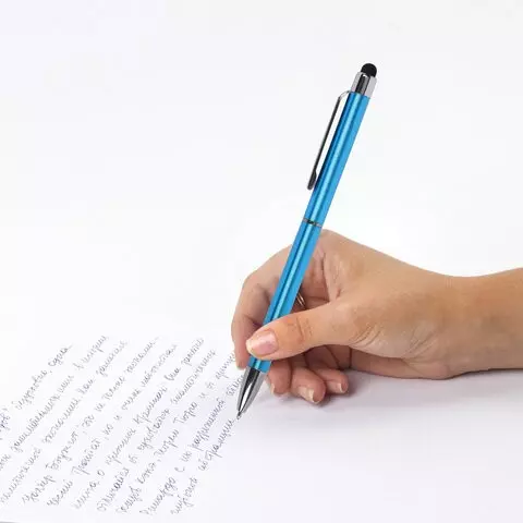Ручка-стилус Sonnen для смартфонов/планшетов синяя корпус ассорти серебристые детали линия письма 1 мм.
