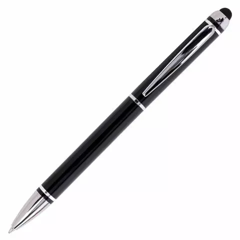 Ручка-стилус Sonnen для смартфонов/планшетов синяя корпус черный серебристые детали линия письма 1 мм.