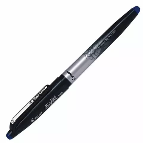 Ручка стираемая гелевая с грипом Pilot "Frixion Pro" синяя корпус с печатью узел 07 мм.