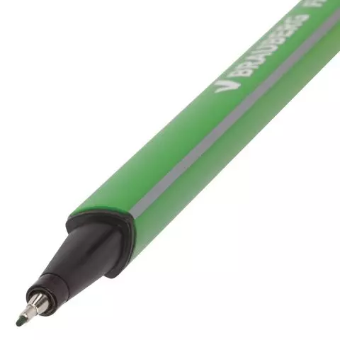 Ручка капиллярная (линер) Brauberg "Aero" светло-зеленая трехгранная металлический наконечник линия письма 04 мм.