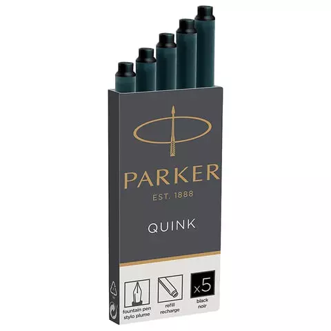 Картриджи чернильные Parker "Cartridge Quink" комплект 5 шт. черные