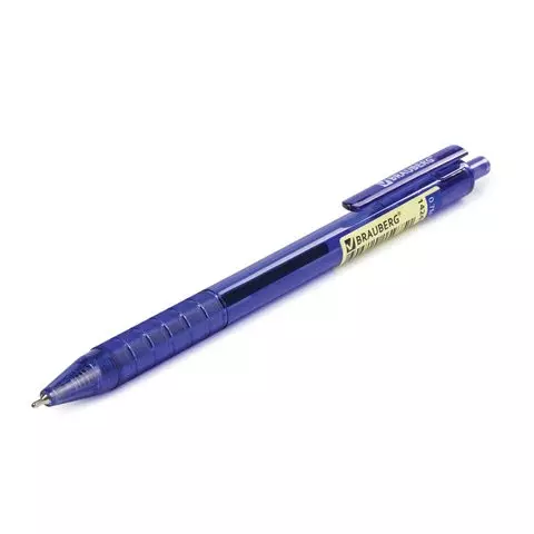 Ручка шариковая масляная автоматическая Brauberg "Tone" синяя корпус тонированный узел 07 мм.