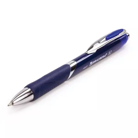 Ручка шариковая автоматическая с грипом Brauberg "Dash" синяя пишущий узел 07 мм.