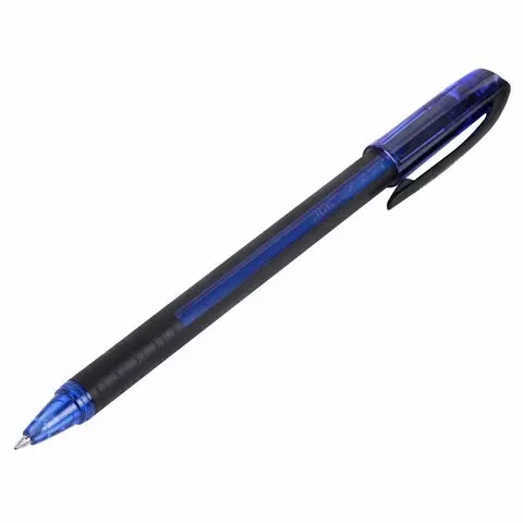 Ручка шариковая масляная с грипом UNI (Япония) "JetStream" синяя корпус синий узел 07 мм.