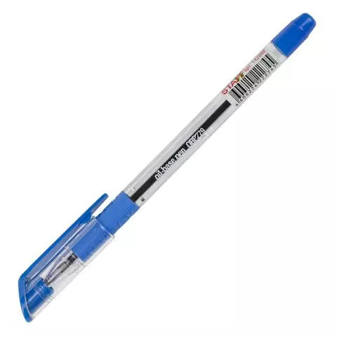Ручка шариковая масляная с грипом Staff "OBP-279" синяя игольчатый узел 07 мм.