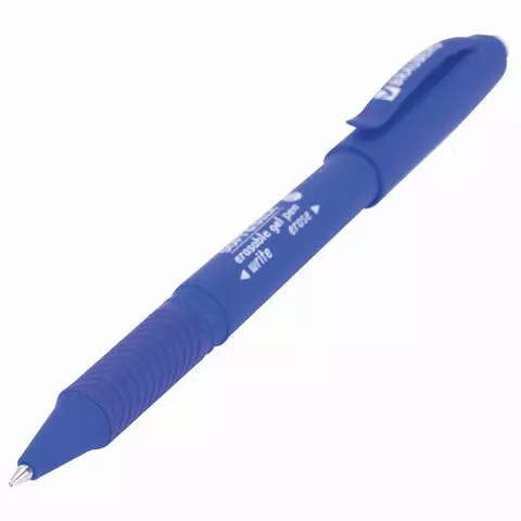 Ручка стираемая гелевая с грипом Brauberg "SOFT&SILK" синяя узел 07 мм.