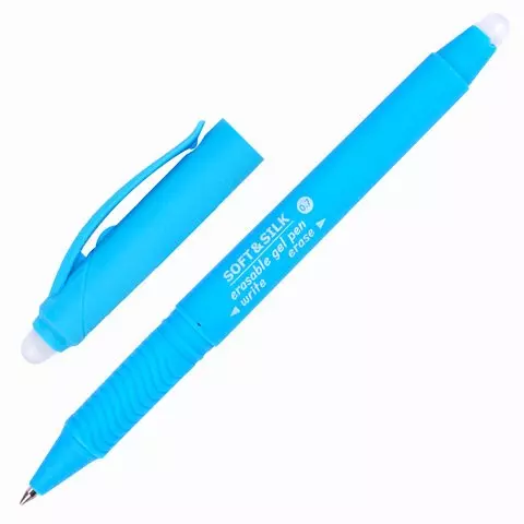 Ручка стираемая гелевая с грипом Brauberg "SOFT&SILK FRUITY" синяя корпус ассорти узел 07 мм.