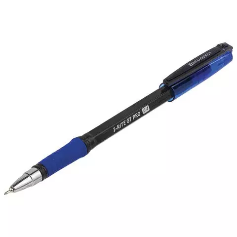 Ручка шариковая масляная с грипом Brauberg "i-Rite GT PRO" синяя корпус тонирированный черный узел 04 мм.