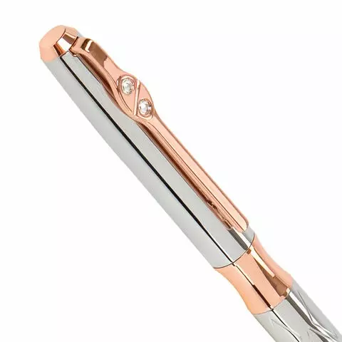 Ручка подарочная шариковая Galant "NUANCE SILVER" корпус серебристый детали розовое золото узел 07 мм. синяя
