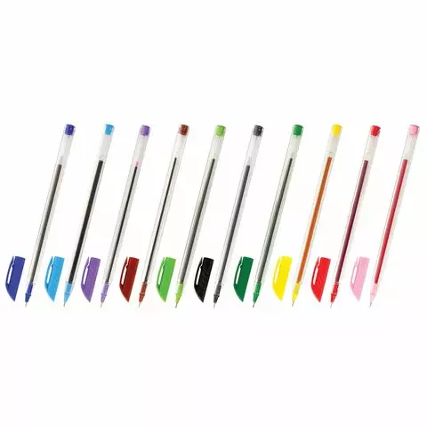 Ручки шариковые масляные Юнландия "КЛАССНАЯ" набор 10 цветов узел 07 мм.