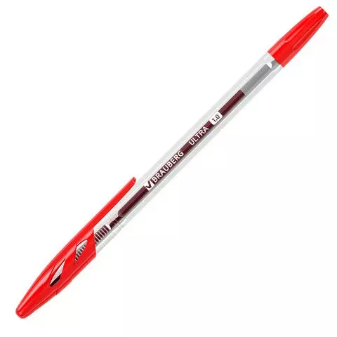 Ручка шариковая Brauberg "ULTRA" красная узел 1 мм. чернила ГЕРМАНИЯ наконечник Швейцария