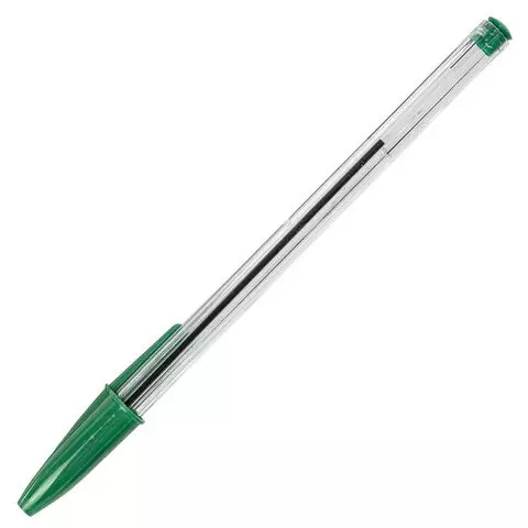 Ручка шариковая Staff "Basic BP-01" письмо 750 метров зеленая длина корпуса 14 см. узел 1 мм.