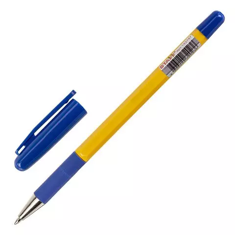 Ручка шариковая с грипом Staff "Basic BP-14 Orange" синяя узел 07 мм.