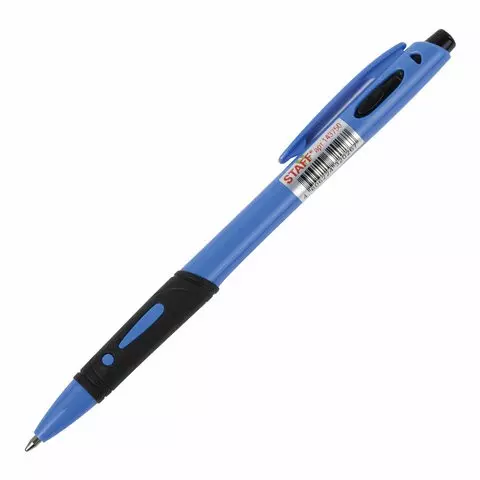 Ручка шариковая автоматическая с грипом Staff "BP-16 Neon" синяя ассорти линия письма 035 мм.