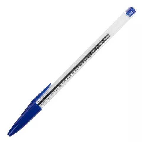 Ручка шариковая Staff Basic Budget BP-02 письмо 500 м. синяя длина корпуса 135 см. линия письма 05 мм.