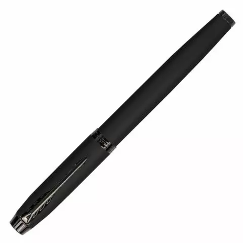 Ручка перьевая Parker "IM Achromatic Black BT" черный матовый нержавеющая сталь синяя