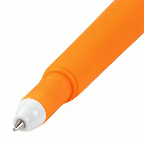 Ручка фигурная шариковая Юнландия "Морковка" мягкий силиконовый корпус синяя пишущий узел 07 мм.