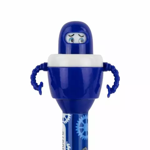 Ручка фигурная шариковая Юнландия "Робот" корпус ассорти синяя пишущий узел 07 мм.
